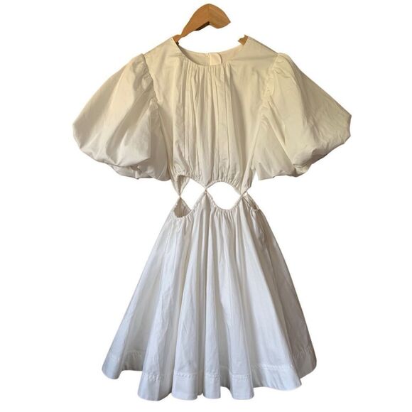 Aje Henriette Cutout Cotton-twill Mini Dress‎ White Size 4 - Picture 4 of 12